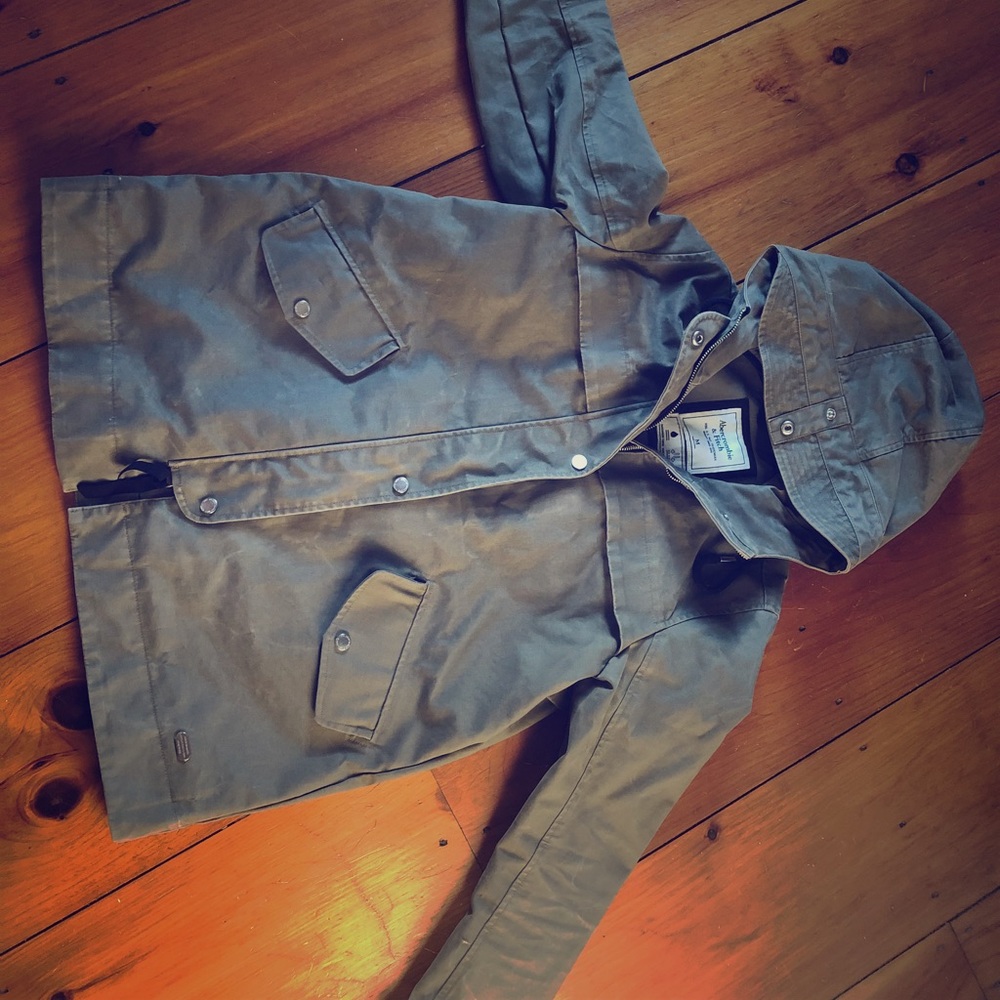 Abercrombie and Fitch Olive Green Rain Jacket